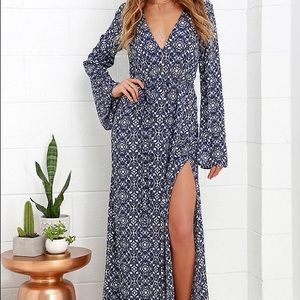 Mandala Daydream Blue Print Maxi Dress